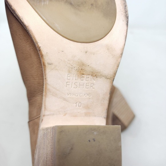 Eileen Fisher Womens Heels James Sienna Nubuck Leather Strappy Sandal Shoes 10 - Picture 9 of 10